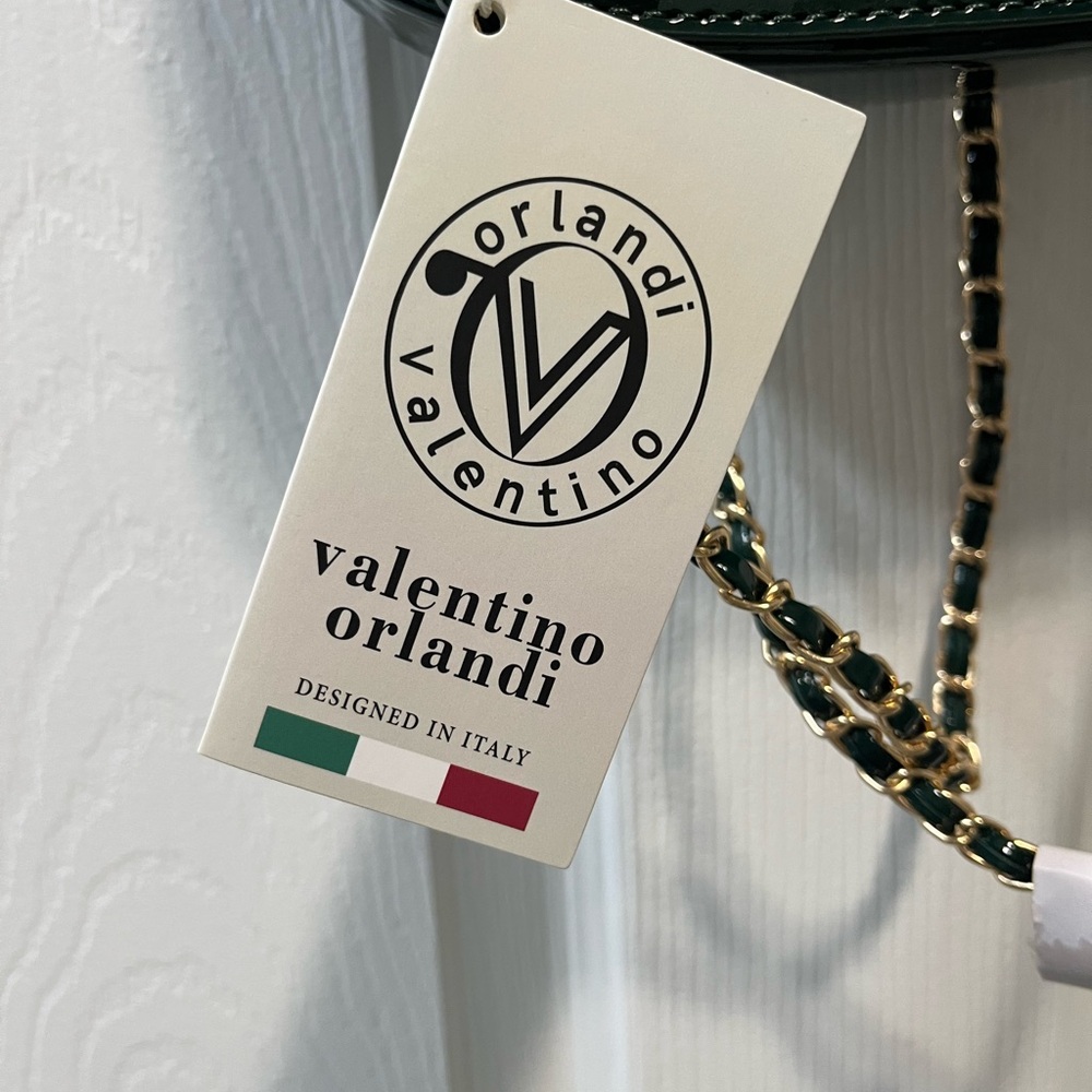 Valentino Orlandi Forest Green Crossbody Bag with Chain Strap - NWT - MSRP 210 - Picture 4 of 9